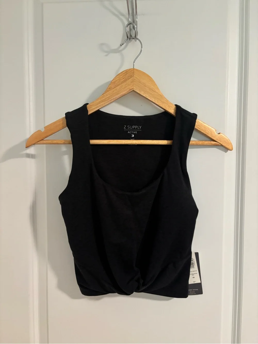 NWT Z SUPPLY Solstice Twist Crop Top Black Sands Charcoal Gray Size XS